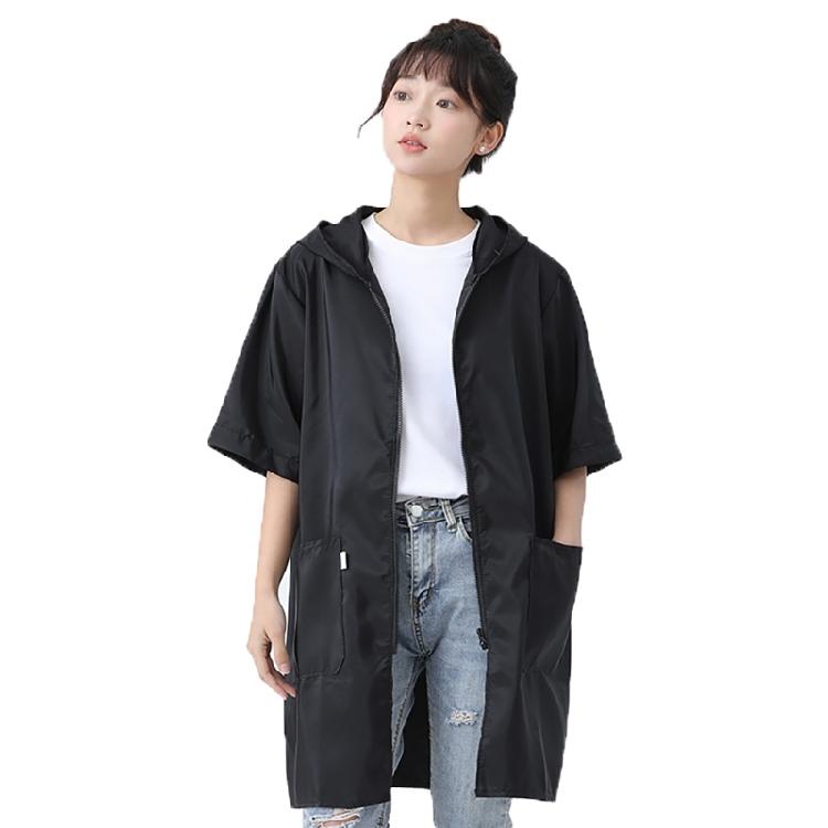 Cremalleras Manga Corta Impermeables Delantal Chaquetas Temporada Cocina Cocinar Delantal Bata Ropa de Trabajo con Bolsillos Grandes Mujeres Hombres