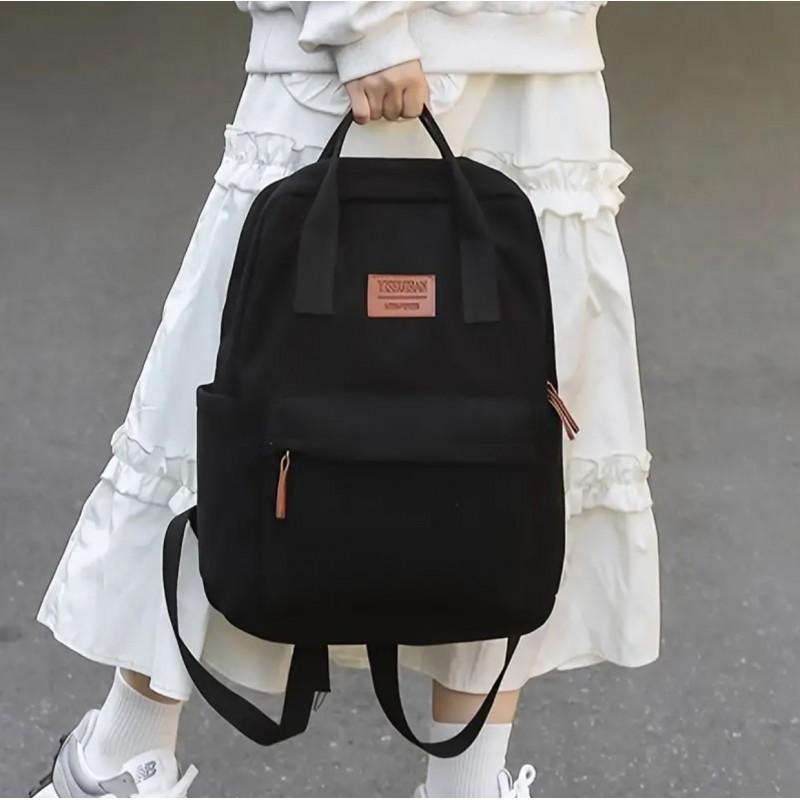Sports School Backpack Universal Black Corduroy Urban Fashionable