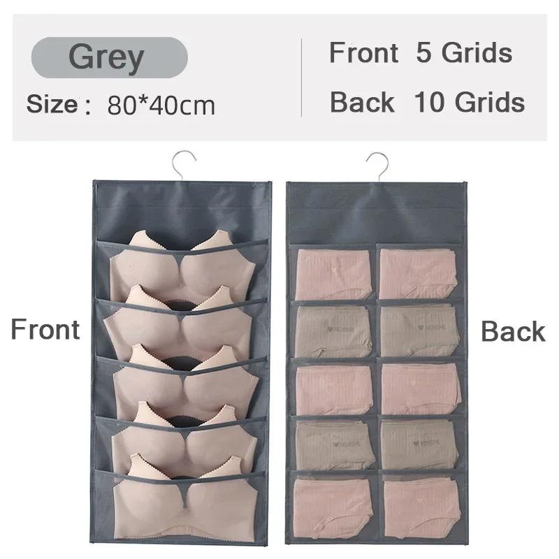 Wardrobe Closet Transparent Storage Bag Hanging Handbag Organizer Underwear Bra Organizer Storage Washable