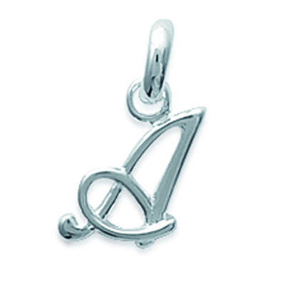 [B7906] - Silver 'Letter A' Silver Pendant - 10x10 Mm