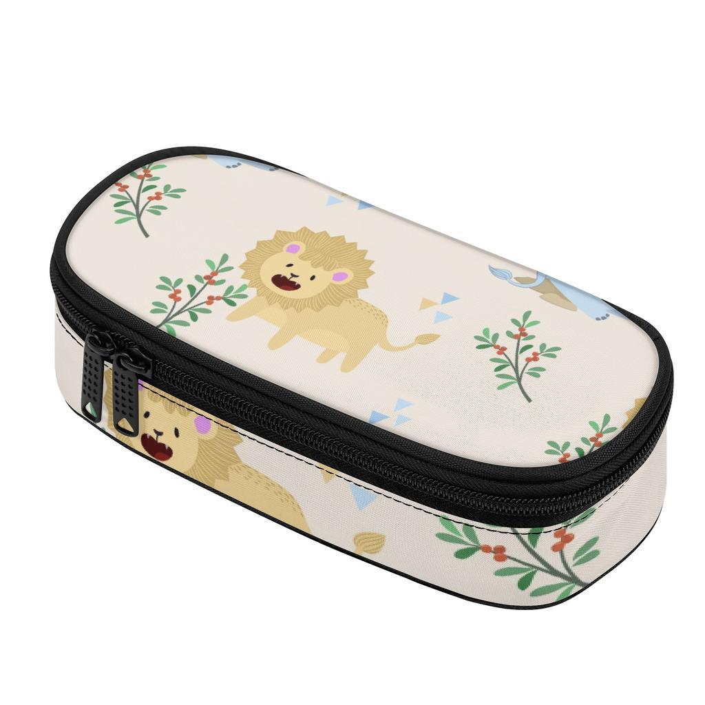 Pencil Bag Smooth Zipper Spacious Storage Durable 300D Polyester with Mesh Pocket Removable Divider and Pen Slots for Students