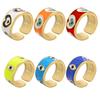 HECHENG,dripping Oil Ring for Women Creative Open Ring Heart Eye Enamel Women Ring Fashion Zircon Wholesale