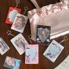INS Bow Design Card Sleeve Keychain Bag Pendant DIY Design Photocard Holder Transparent Card Cover