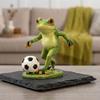 Weatherproof Frog Kicking Football Ornament Cute Frog Figurines Football Frog Sculpture  Desktop