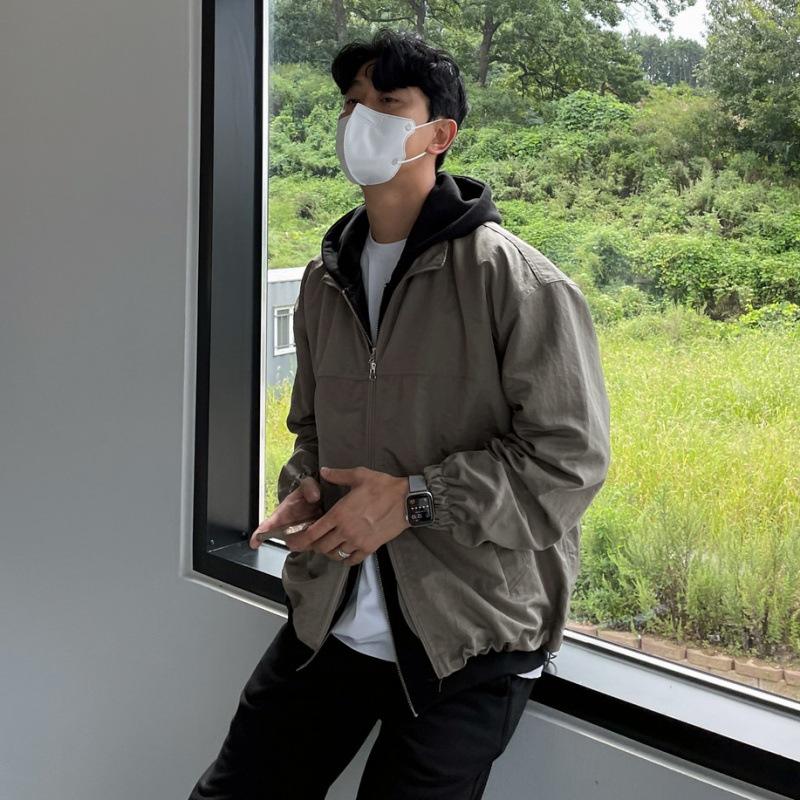 Men's Stand-collar Coat, Korean Style Loose Thin Top, Spring and Autumn New Style, Trendy, Casual and Versatile