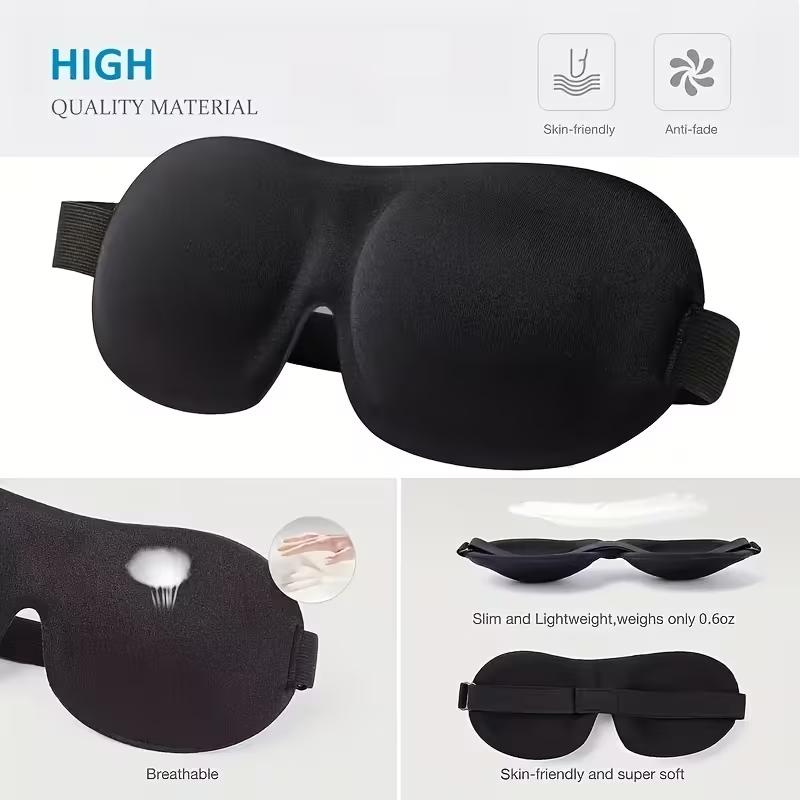 Comfortable Lightweight Eye Cover Soft 3D Contoured Sleeping Mask Breathable Eye Shade for Men and Women Night Travel Rest Aid