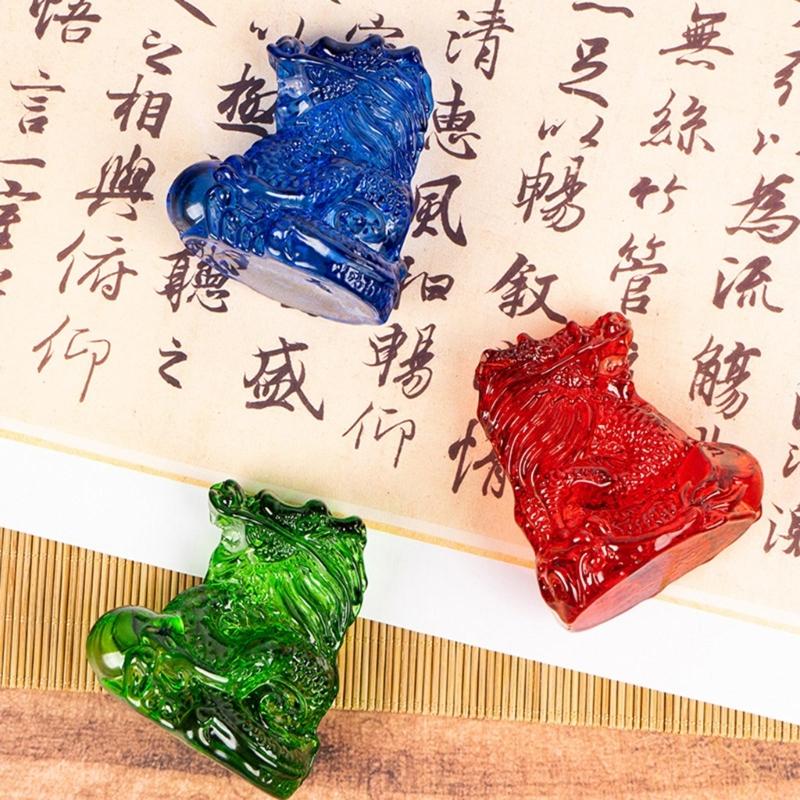 Unique Dragon Ornament Twelve Zodiac Glass Dragon Crafts Perfect New Year Gift for Feng Shui Animal Room Decor