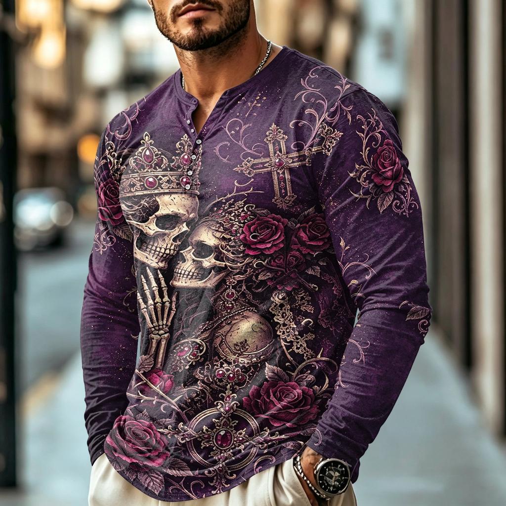 Men's Long Sleeve Shirt - Casual Vintage for Everyday Wear