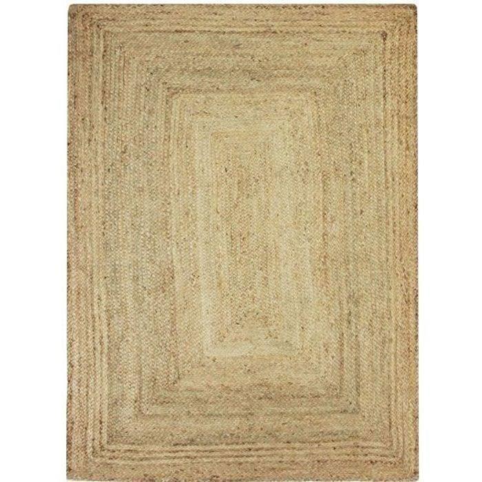 Handmade Natural Braided Jute Living Room Rug 190x290
