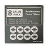 8pcs Sponge Filters Replacement For 2.0l/64oz Round Stainless Steel Pet Water Dispenser Water Fountain
