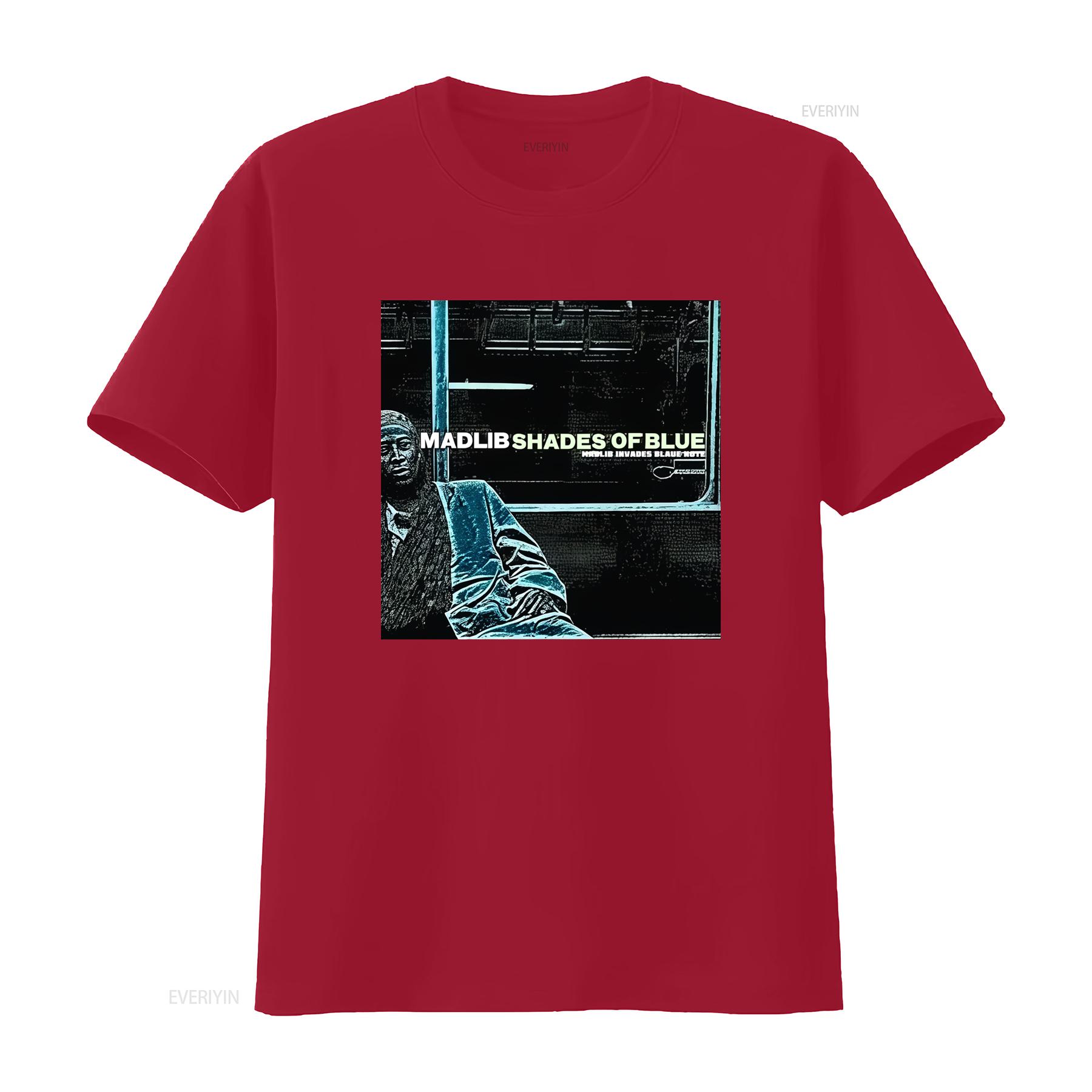 

Madlib Shades Of Blue Album Art Print Heavy Cotton T Shirt for Men and Women vintage Washed homme Stretched designer clothes S