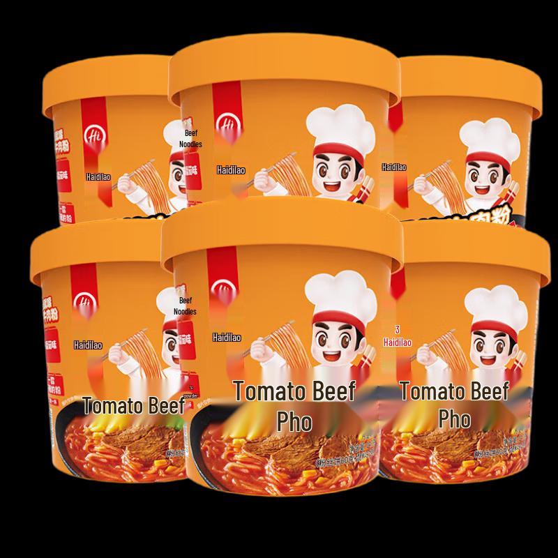 Haidilao Instant Tomaten Rindfleisch Reisnudelsuppe (6 Becher)