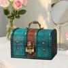 Wood Treasure Chest Decorative Box Collection Gift Decoration Unique Desktop Handheld Jewelry