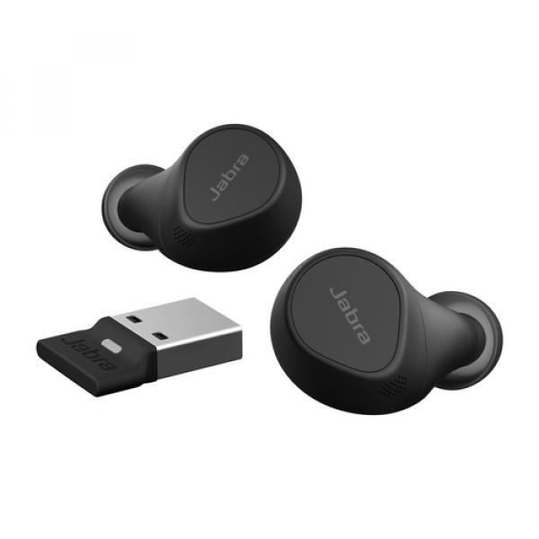 Bezdrátová sluchátka - JABRA - Evolve2 Buds MS - Aktivní potlačení hluku - Bluetooth - USB-A