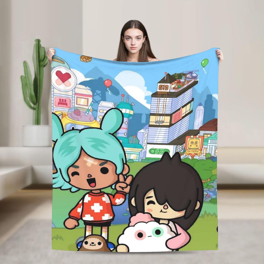 Toca Life World Blanket Quality Soft Warm Throw Blanket Winter Boy Girl Couch Chair Sofa Bed Pattern Bedspread