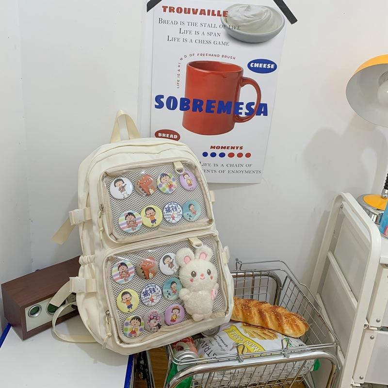 Schoolbag New Transparent Backpack Lightweight Simple Middle School Backpack Korean Version Casual Large Capacity Japanese Ins Small Fresh