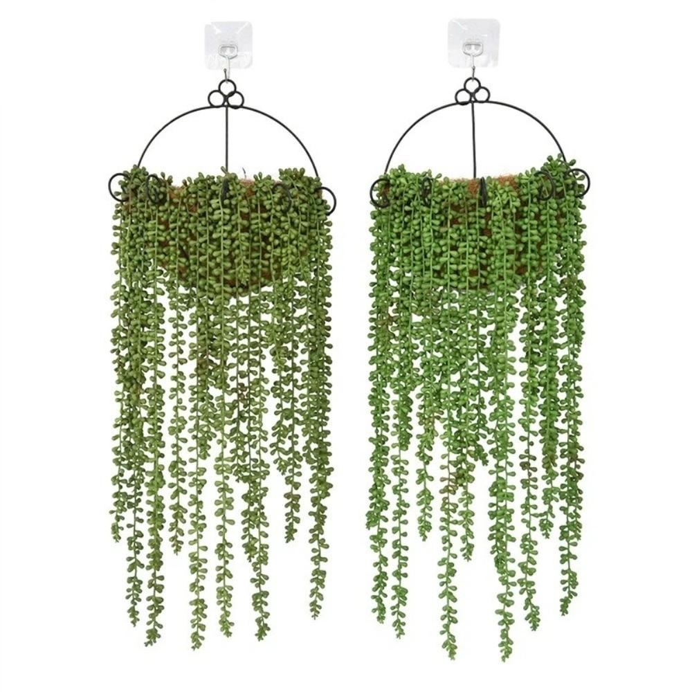 Plastic Artificial Succulent Plants Green Color Faux Succulents Wall Hanging Plants  Home Office