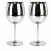 2 Stück 350ml Edelstahl Stiel- Weingläser Edelstahl 304 Weinglas Hochzeit