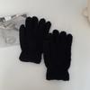 Winter Warm Gloves Stretchy Mittens Adult Coral Velvet Solid Color Full Finger Gloves Skiing Gloves for Cold Weather