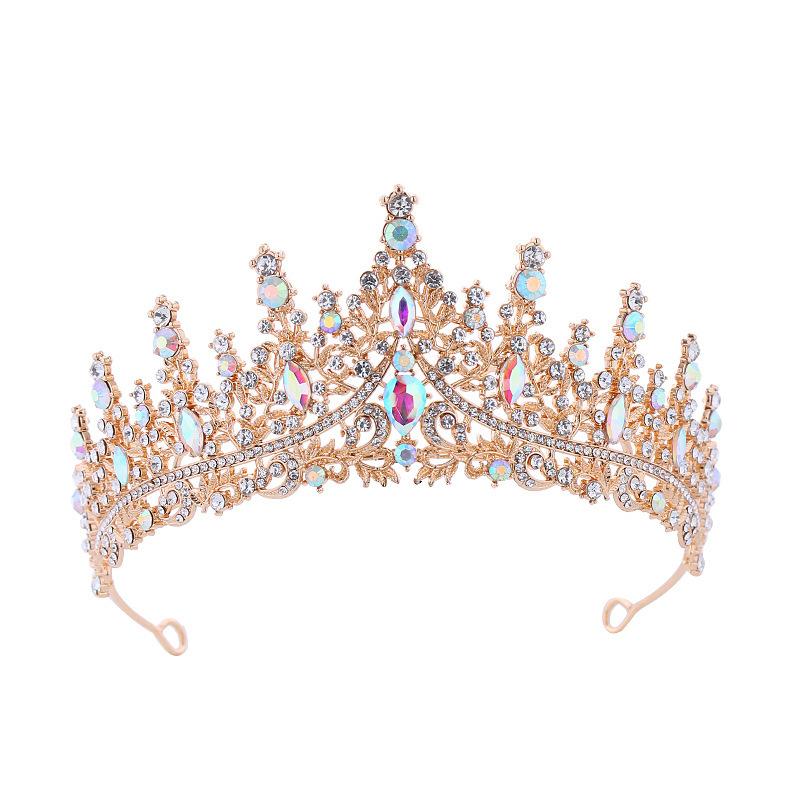 Corona da sposa Accessori per capelli in lega Abito da sposa Fascia con strass Corona elettrolitica Cena Copricapo da sposa in metallo
