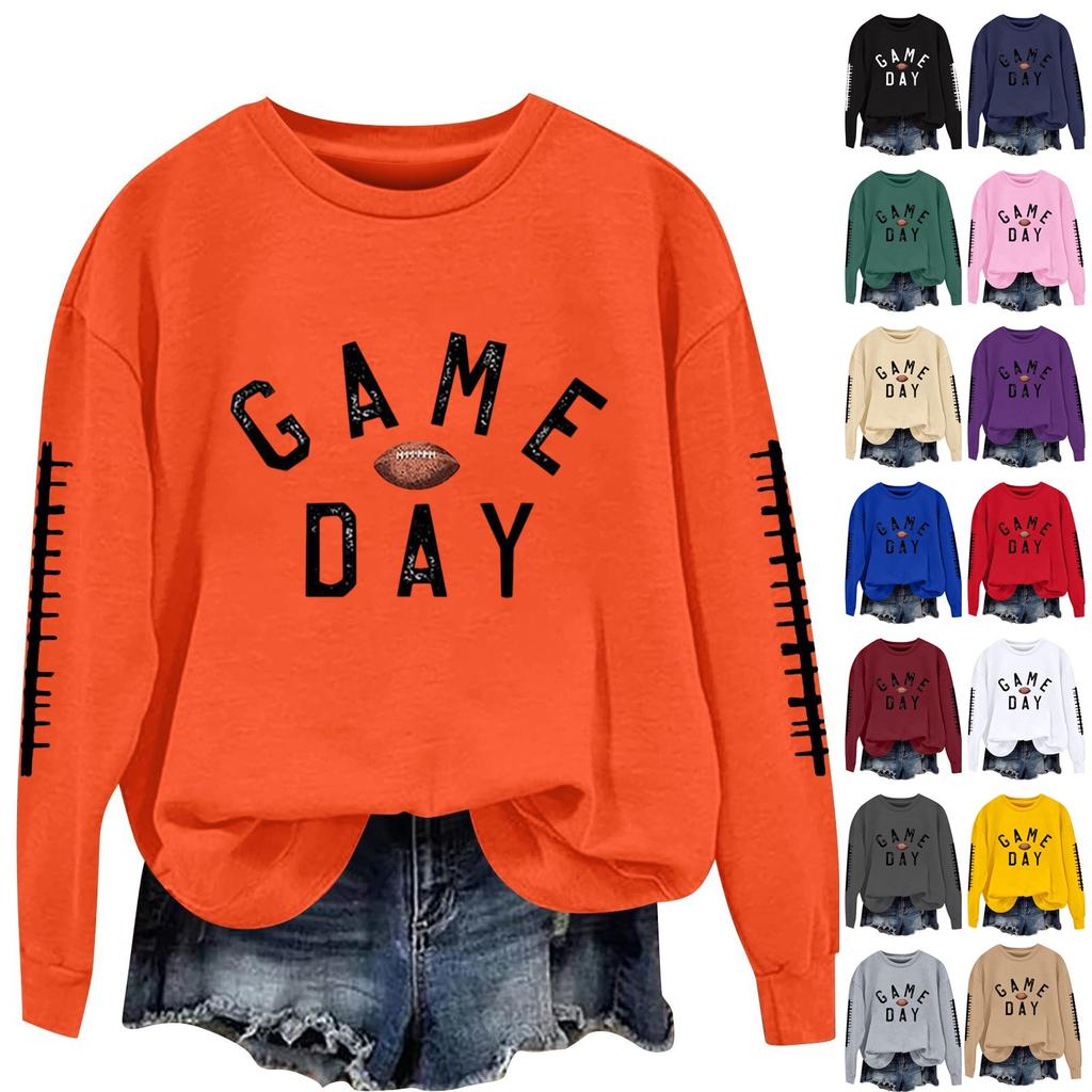 Women's Fashionable And Casual Long Sleeved Printed Round Neck Sportswear Pullover Sweatshirt Top