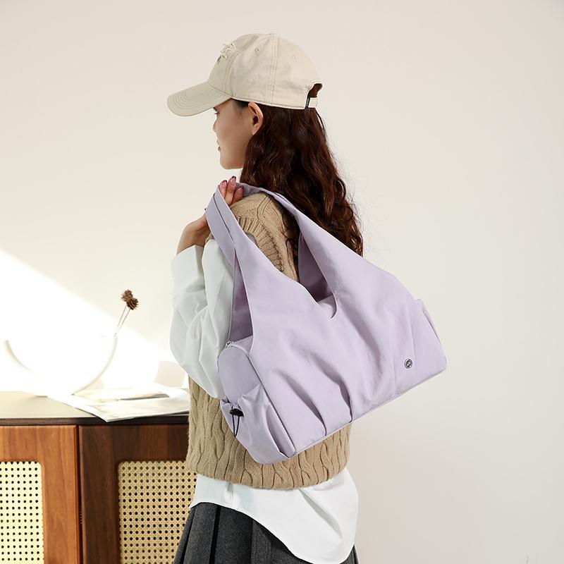 Women's Shoulder Bag Solid Color Handbag Water-Repellent Nylon Tote Bag