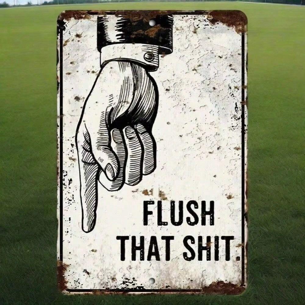 Metal Wall Sign Funny Bathroom Decor Vintage Tin Poster