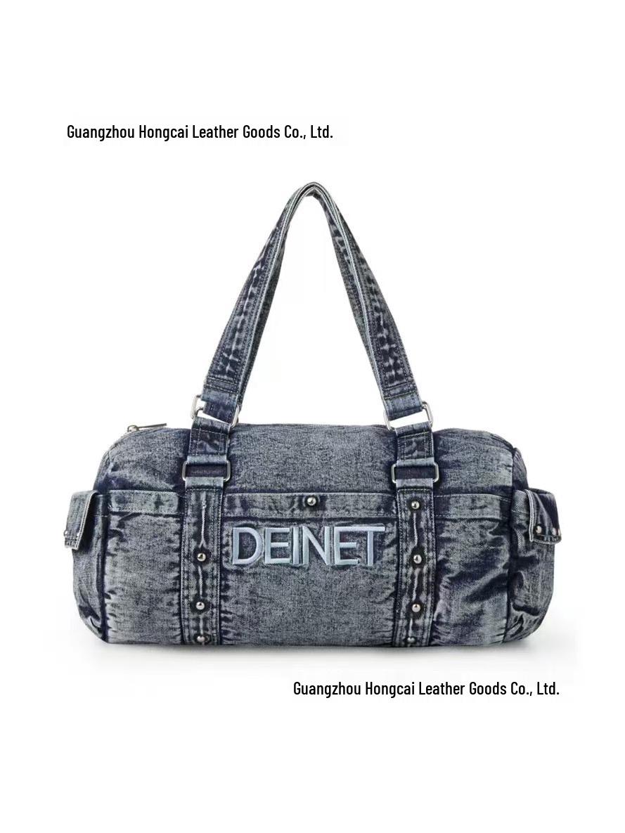 

Han Dai DEINET Retro Denim Crossbody Shoulder Handbag 32x16x14 cm синій