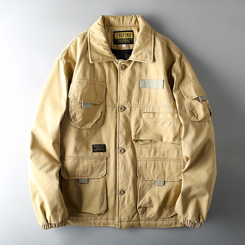 Amekaji Cotton Clothing Men s Mountain Parka Coat Cotton Coat Export Original Export Winter Clothing Men s American Safari Jacket Jacket Khaki L