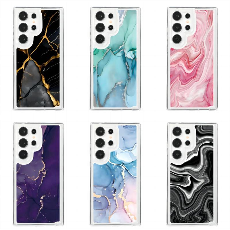 Marble Clear Case For Samsung Galaxy A55 A15 A35 A25 A54 A14 A34 A24 A53 A13 A23 A33 A73 A52 A72 A32 Soft TPU Back Cover