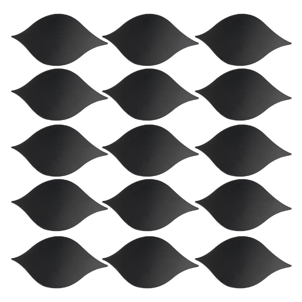 15pcs Mirror Wall Sticker Black Acrylic 3D Teardrop Mirror Wall Art for Living Room Bedroom Decorati