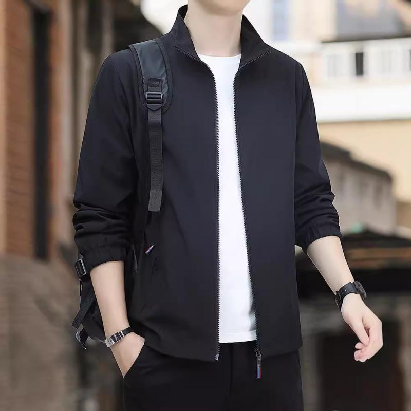 Men's High-End Thickened Stand-Up Collar Windbreaker for Autumn and Winter