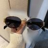 Retro Oval Sunglasses with Sun Protection and Small Frame