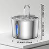 2.2L Cat Dog Water Fountain Ultra Quiet Stainless Steel Pet Automatic Drinking Dispenser Water Level Window Filter System