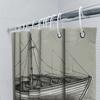 Black And White Sketch Style Boat Shower Curtain Decor A Chic Addition For Your Bathroom With This Stylish Boat-Themed Shower Cu