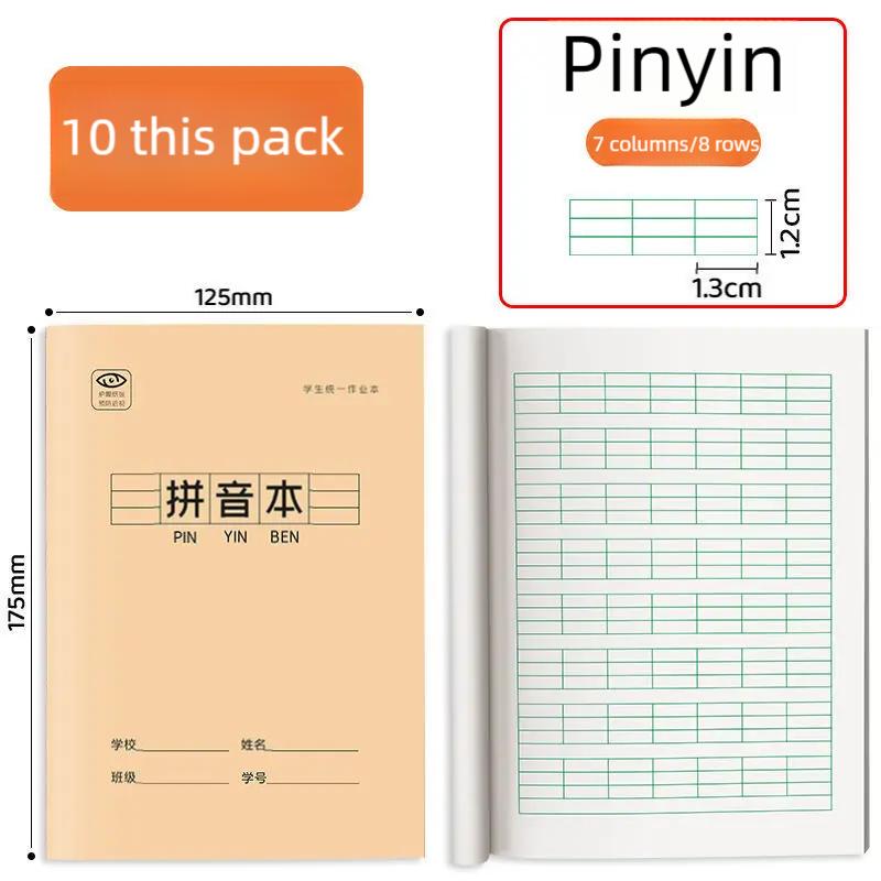 Chinese Grid Notebook 10 Pcs Primary School Student Learn Chinese Character Notebooks Tian Zi Ge Pinyin Words Chinese Stationery