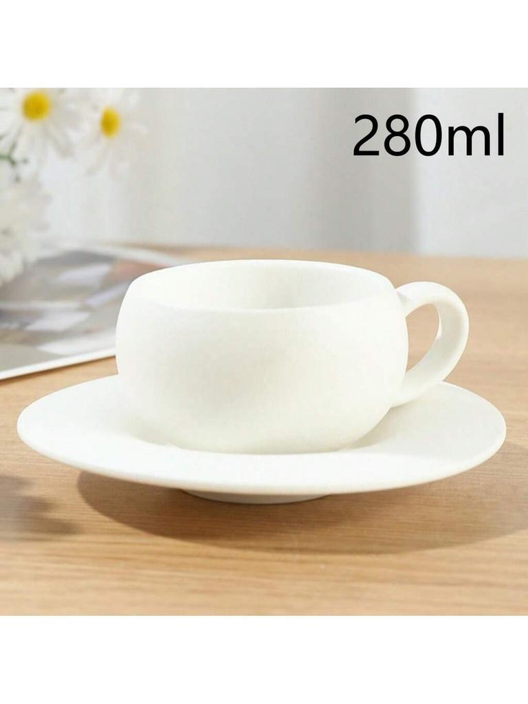 2PCS/Set High-end Coffee Cups And Saucers, High-value Ceramic Mugs, Business-style Latte Art Coffee Cups, Hand-pinched Cups