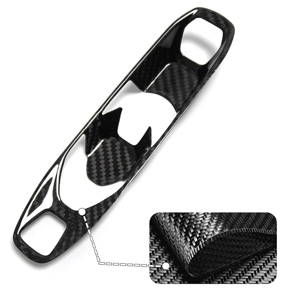 Black Real Hard Carbon Fiber Gear Shift Control Cover For Corvette C8 2020-2023