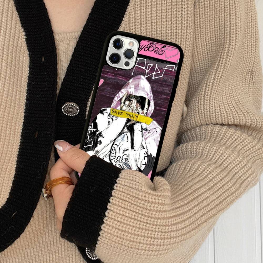 

Чехол для телефона Emo Rapper Lil Peep для iPhone 17 16 Pro Max 11 12 13 14 15 Жесткий PC+TPU Задняя крышка с подставкой iPhone 15 plus