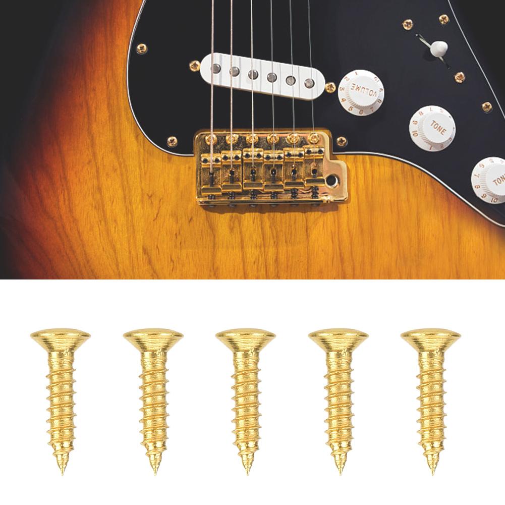 50pcs 12*2.5mm Electric Bass Guitar Pickguard Screws BackPlate Rod Cover Mounting Screws(Gold