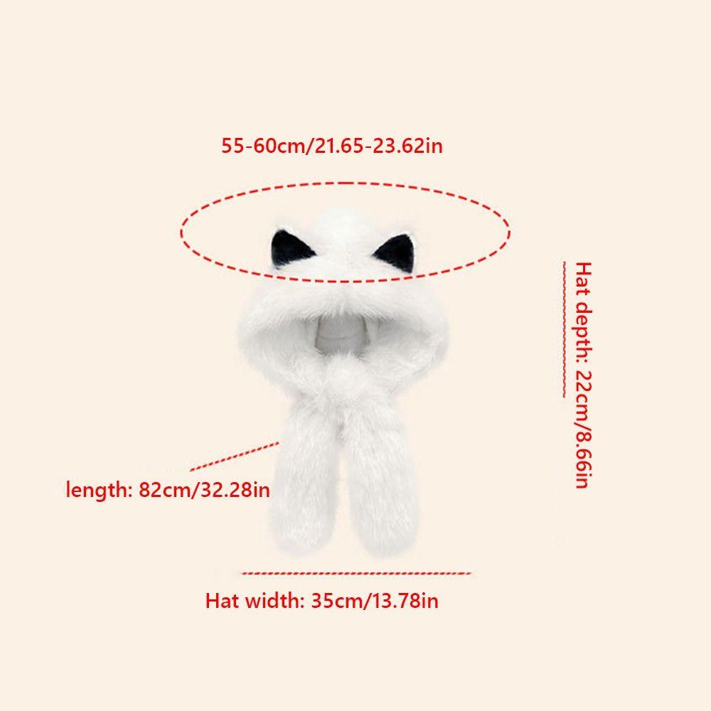 Soft Plush Integrated Cap Scarf Warm Beanie Ear Protection Windproof Cap Scarf Neck Warm Fake Fur Long Scarf Cap Cold Weather