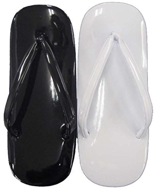 

Japanese-made Geta Sandals, Plain Enamel with Genuine Cowhide Soles, Handcrafted in Japan (Black, 27cm) чёрный