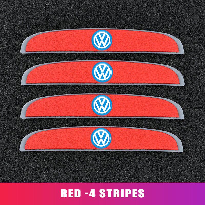 Valve Stems Caps 4PCS Car Mirror Sticker Door Side Anti Collision Strip Decals For Volkswagen VW Polo Jetta Sagitar Magotan Pass Zh7