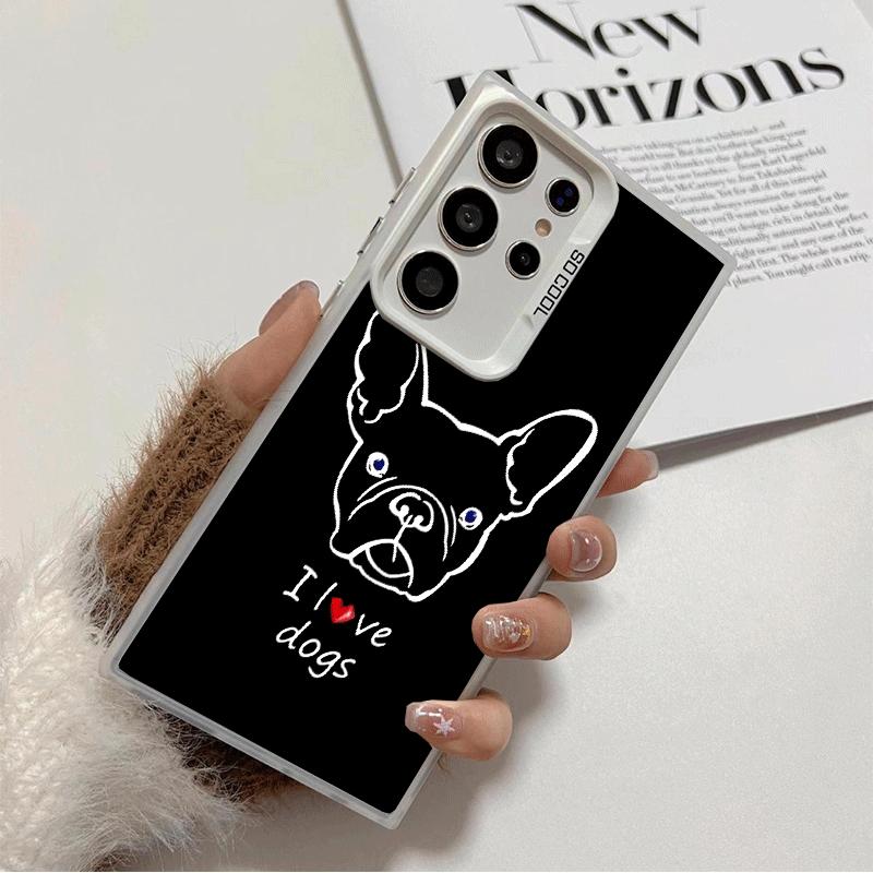 French Bulldog Black Desgin Shockproof Phone Case for Samsung Galaxy S26 Edge S25 Ultra S24 FE S23 Plus S21 Cover Anti Fall Fund