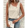 Summer new women's casual slope collar sleeveless regular pullover multi-color women's tops T-shirt