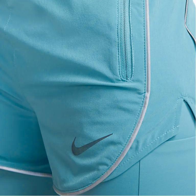 Nike Solid Color Logo Print Zipper Casual Shorts Women shorts Blue DQ5936-424