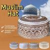 Round Muslim Hat Ethnic Style Embroidery Jewish Hat Religious Clothing Islam Flat Cap  Leisure Wear