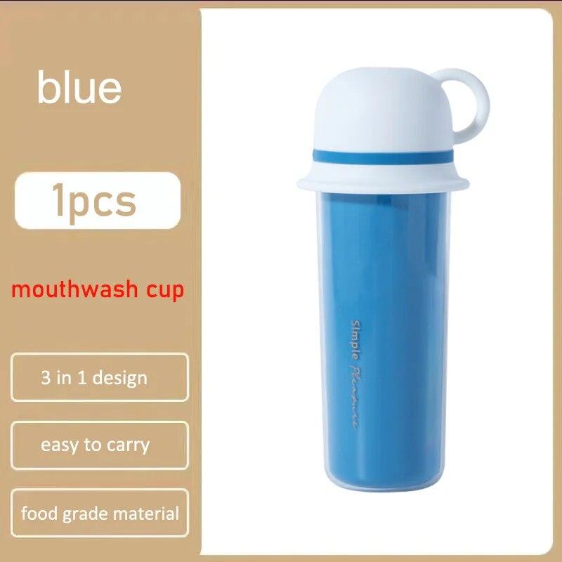 

Зубная щетка, дорожная чашка для кемпинга, портативная коробка для полоскания рта, 3 в 1, дизайнерская коробка для хранения, многофункциональная коробка для хранения, защитный чехол 1pcs blue