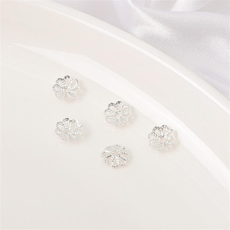 14K Gold Filled Flower Cap Bracelet DIY Jewelry Accessories with White Gold Beaded Spacers