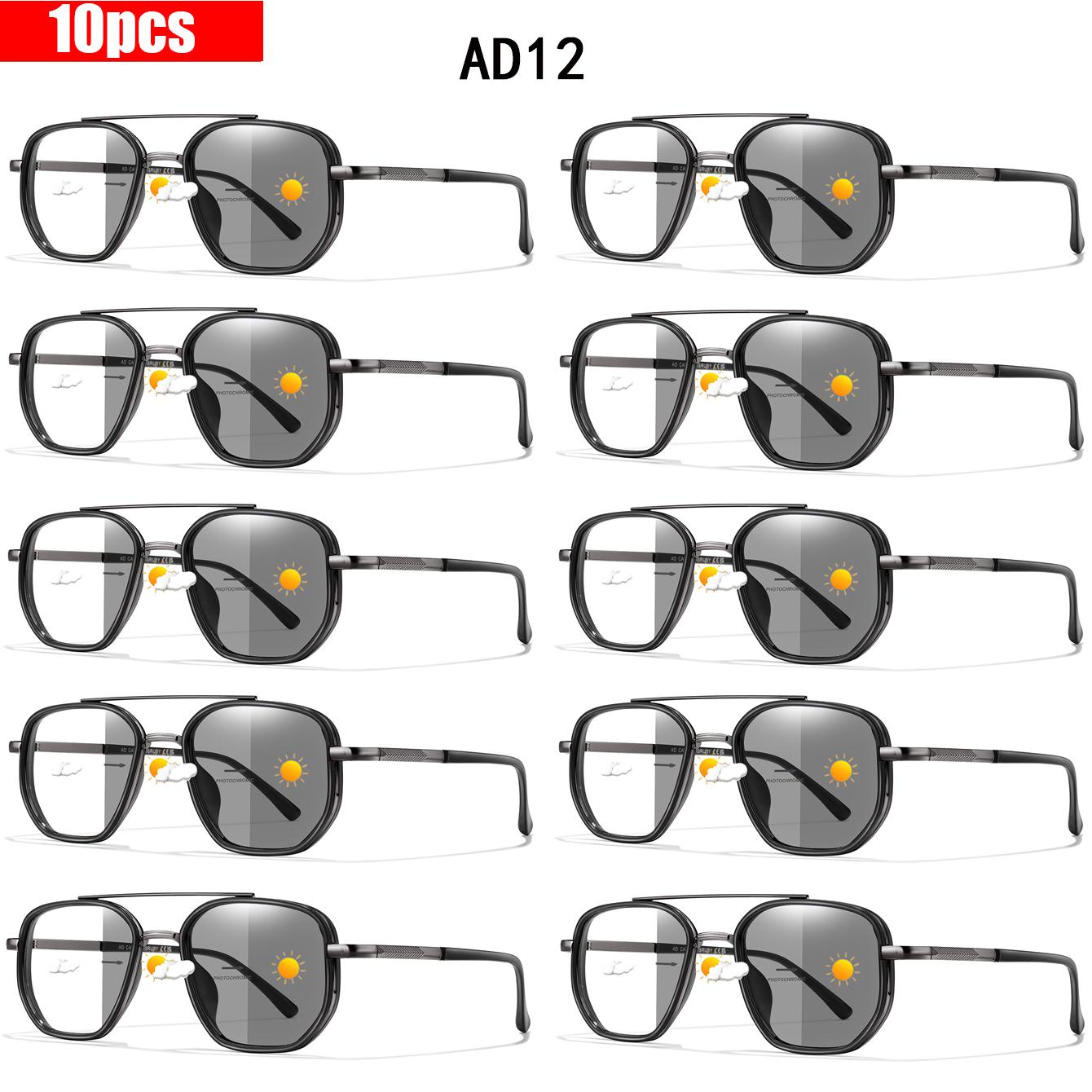 

10-Pair Casual Reading Glasses metal-framed Transparent Unisex Frame Magazine Readers Magnification Eyewear Presbyopic Eyewear 4